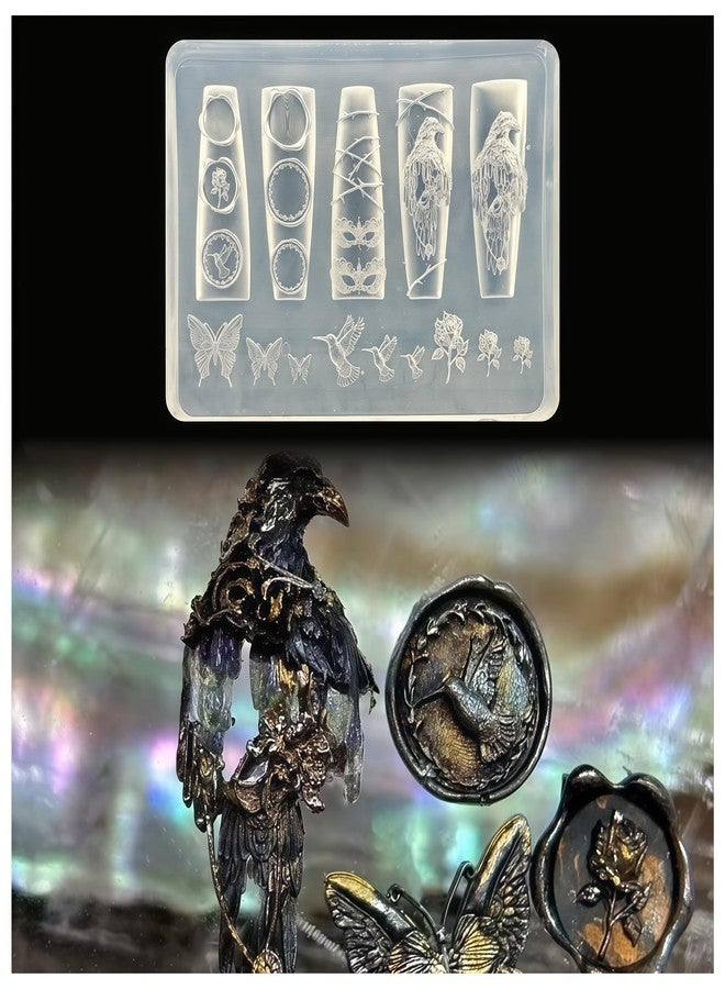 BHCCXZ 3D Crow Gel Nail Art Mold Arts Resin Seal Molds for Accessories Supplies Sealing Wax Silicone Tools Nails Style - Image 1